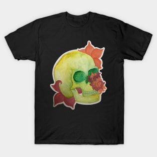 Colorful Skull and Flowers T-Shirt